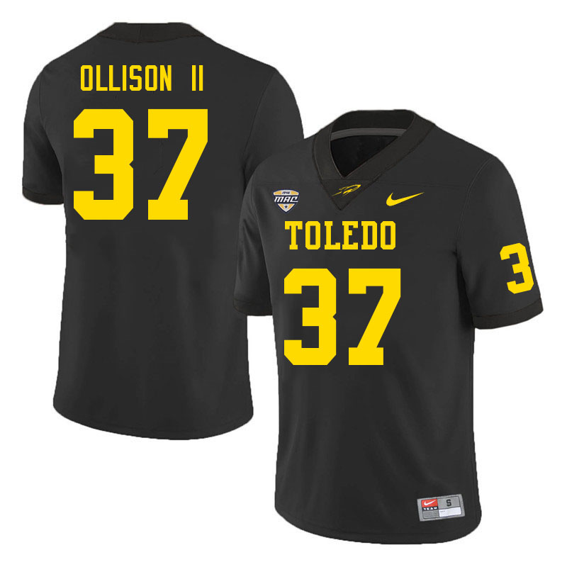 Toledo Rockets #37 Damon Ollison II College Football Jerseys Stitched Sale-Black